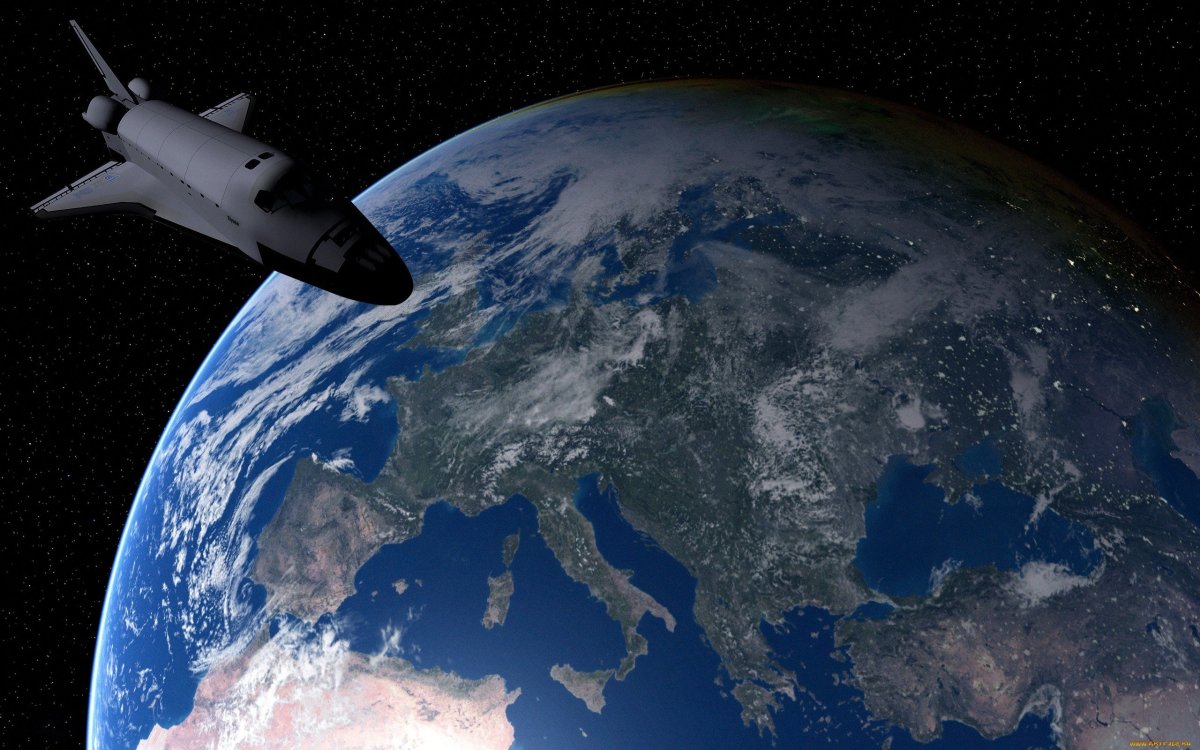 Вид из ракеты в космос