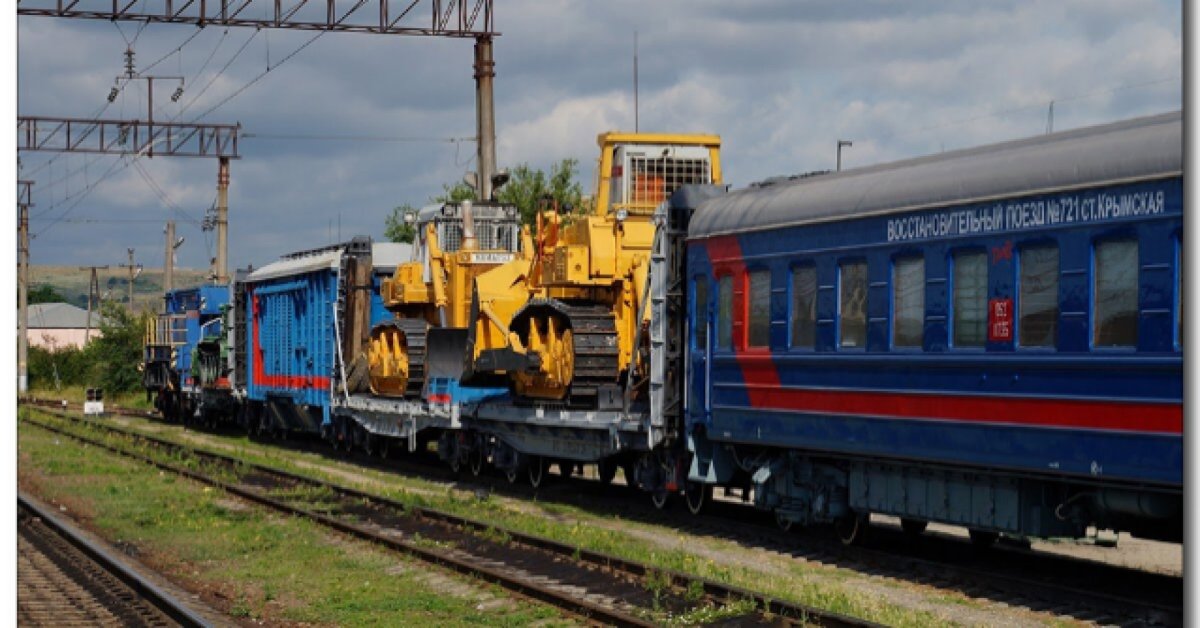 Восстановительный поезд РЖД Омск