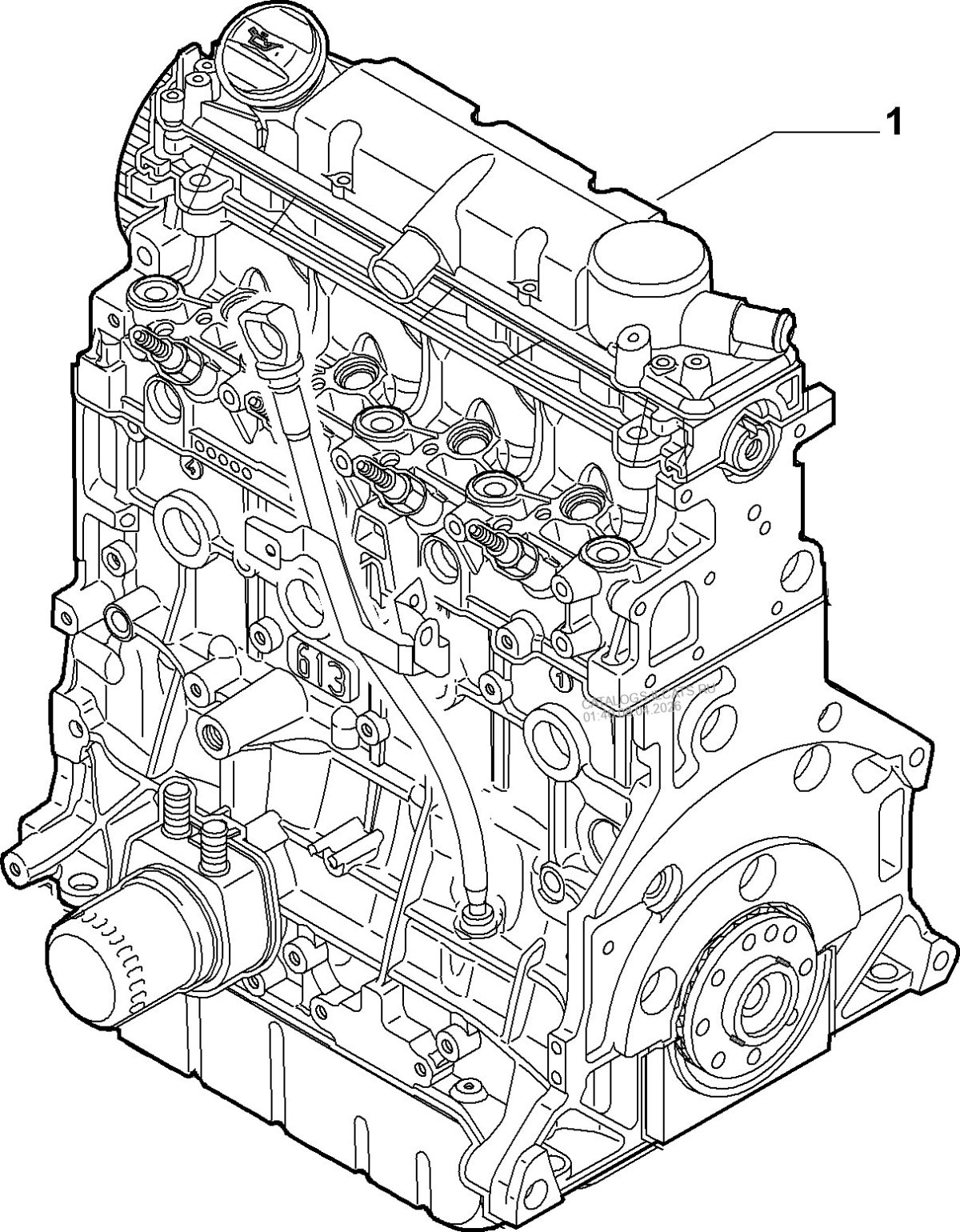 Схема двигателя Фиат Добло
