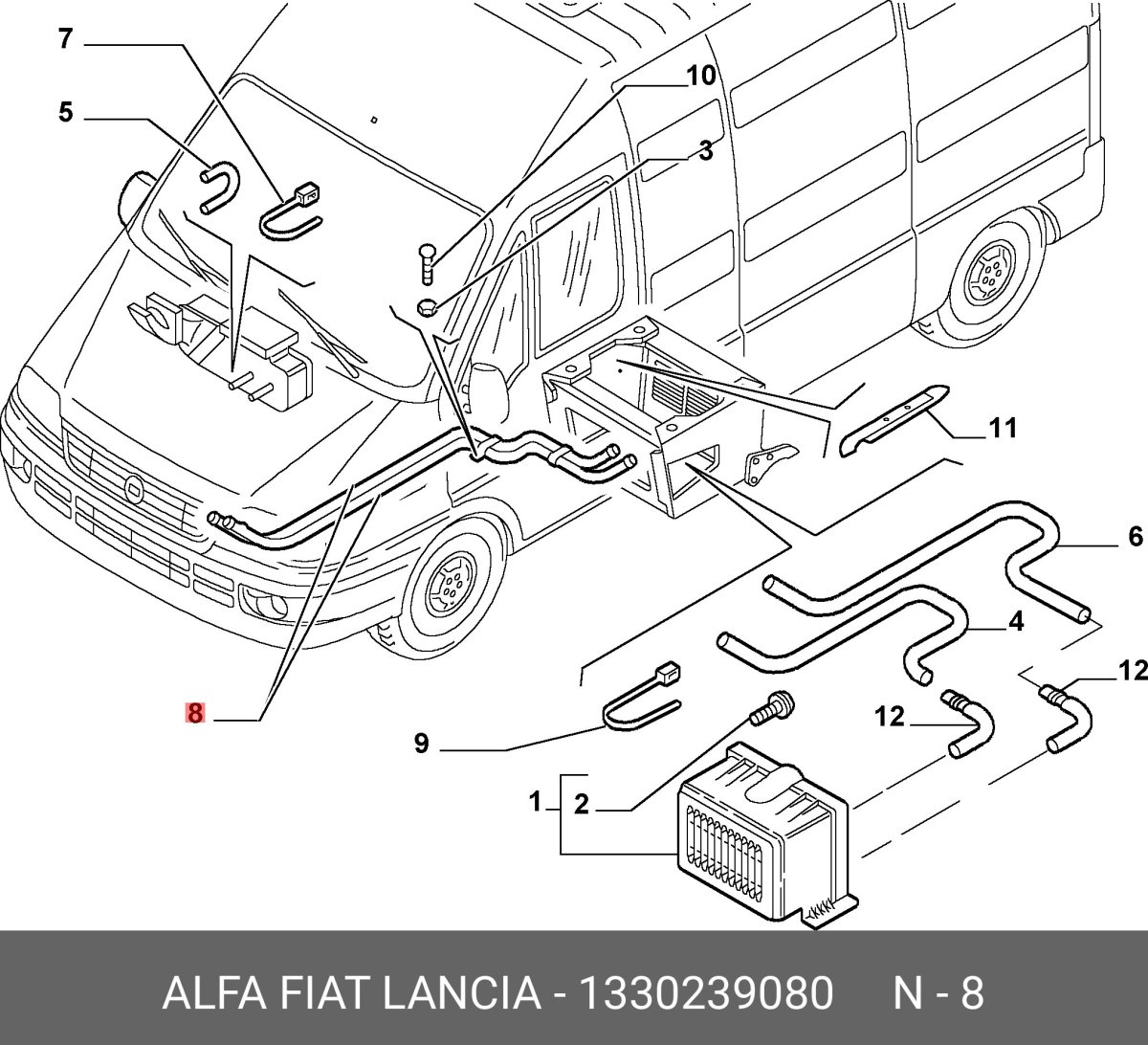 Система отопителя Фиат Дукато 244