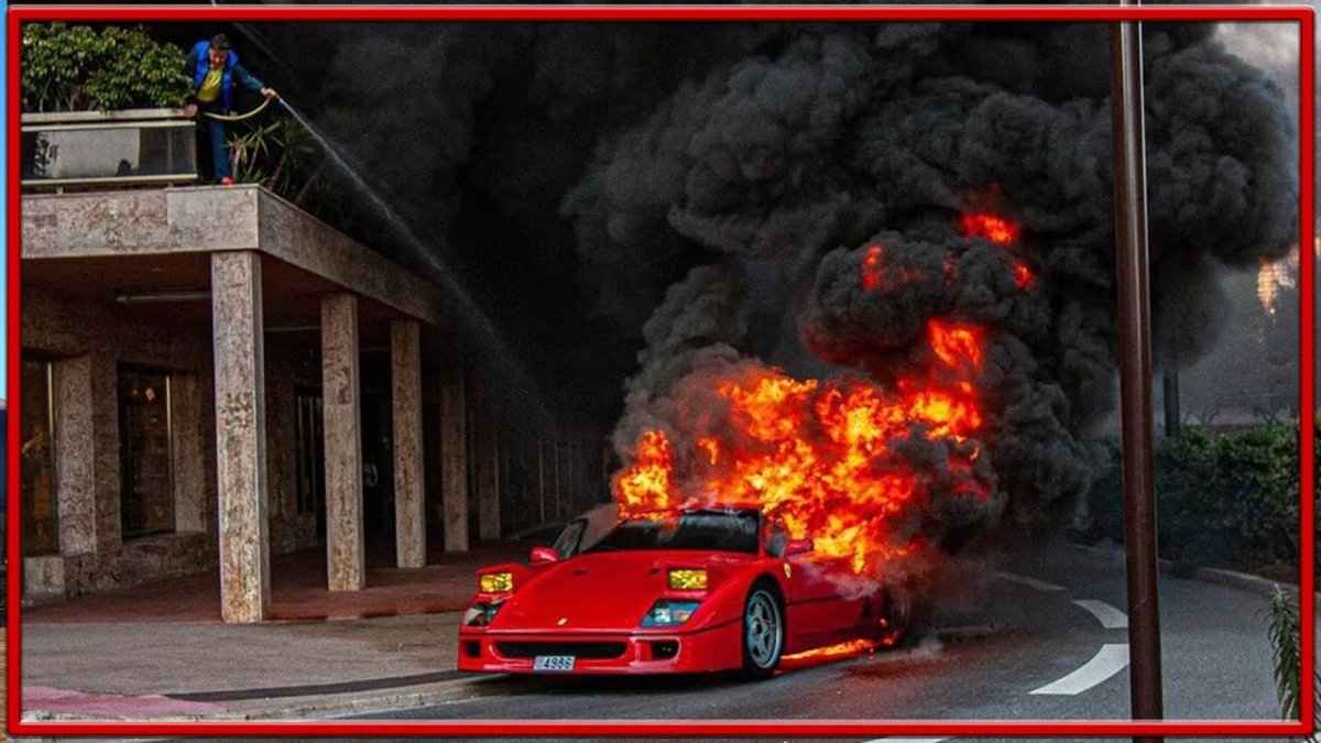 Горящий Феррари ф 40