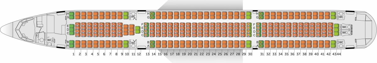 Boeing 767-300 рассадка