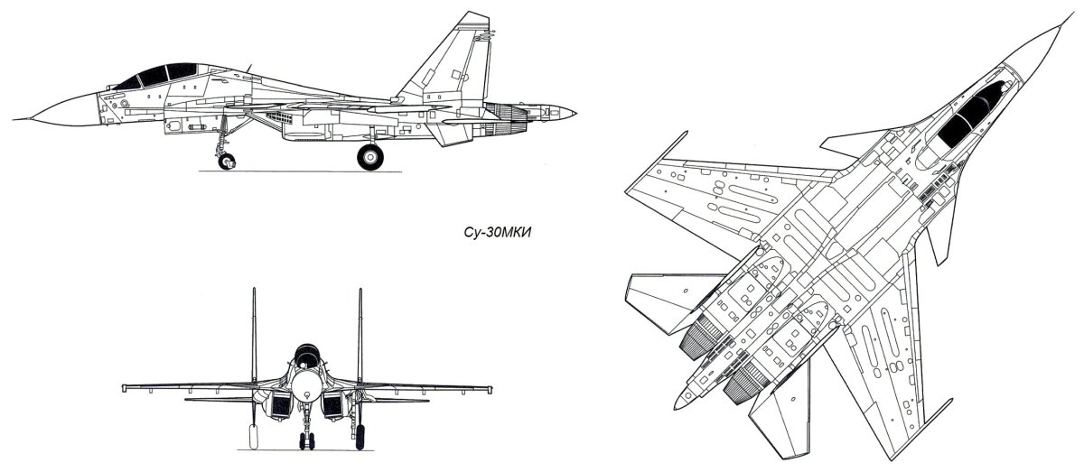 Истребитель Су-57 чертежи