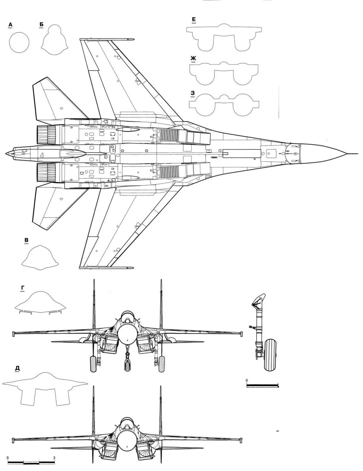 Су 27 носовая стойка чертеж