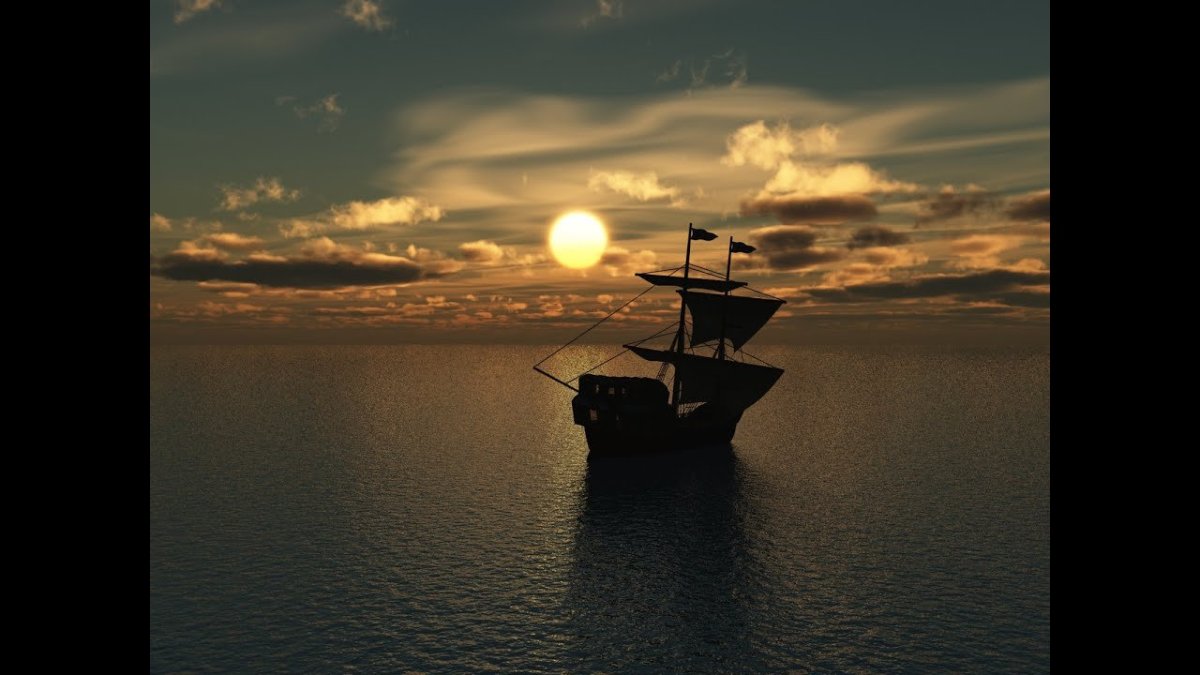 Одинокий корабль в море