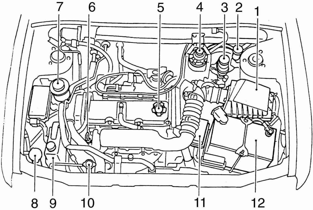 Схема двигателя Ниссан Альмера н16