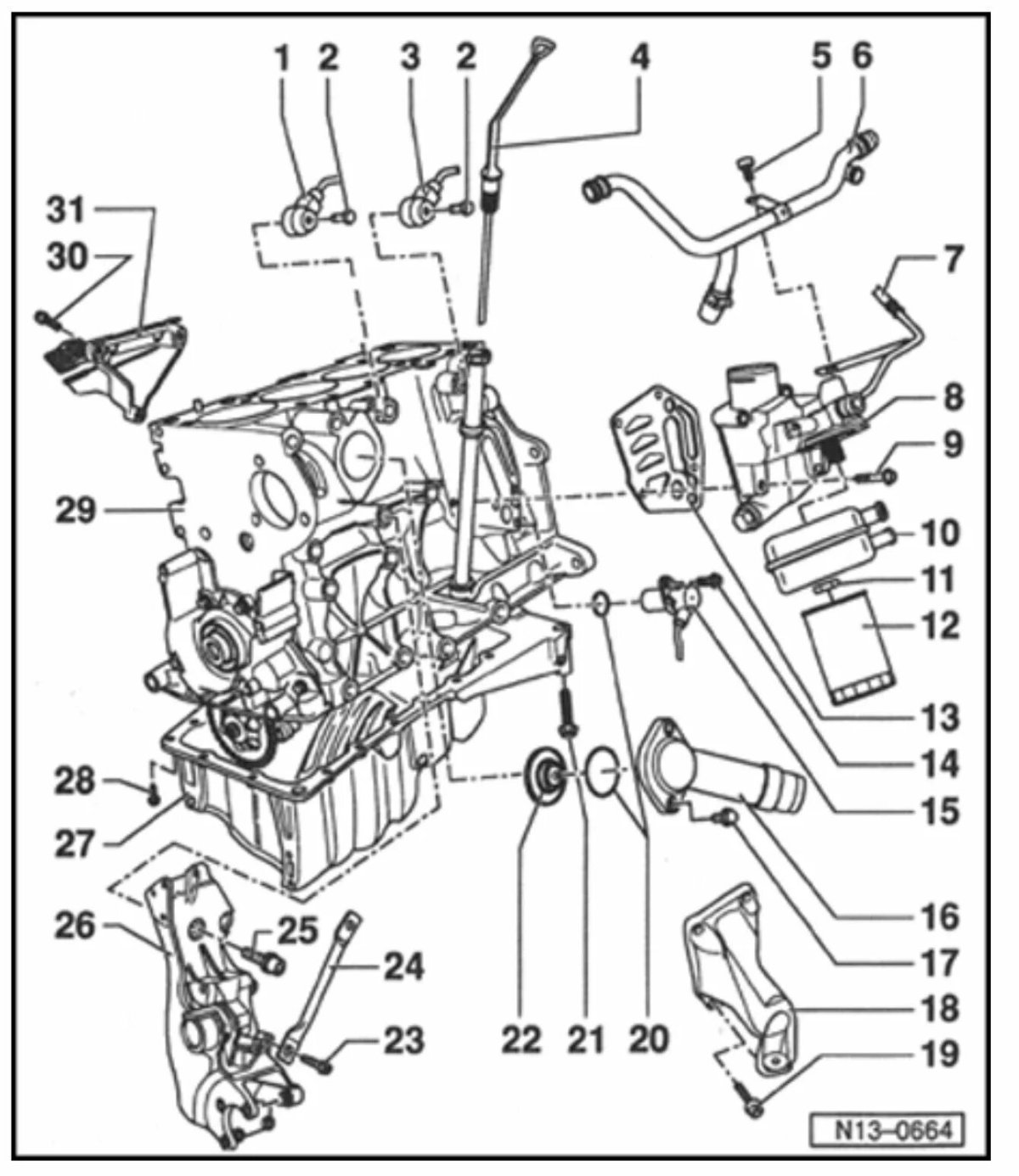 Схема двигателя Пассат б5 1.8 турбо