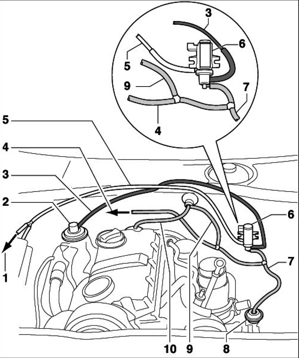 Вакуумная магистраль Пассат б5 1.9 дизель