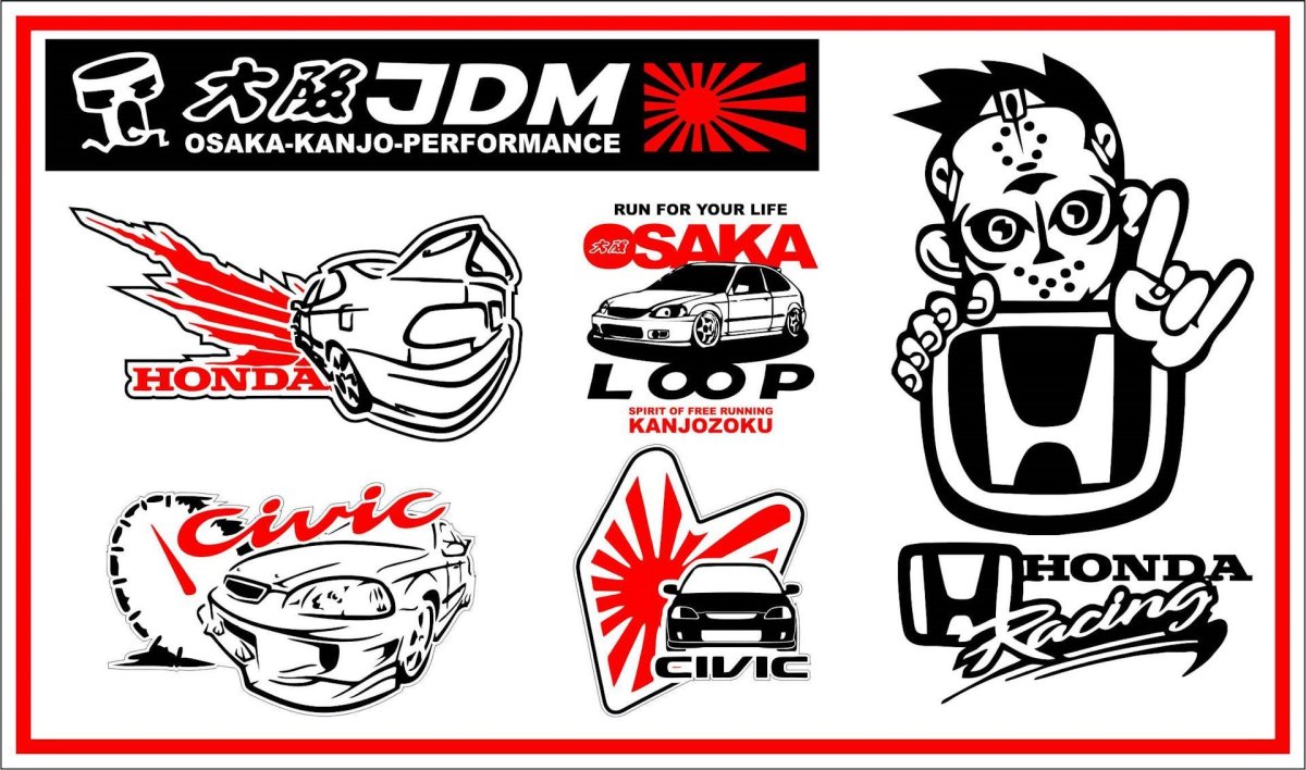 Kanjo Civic наклейки