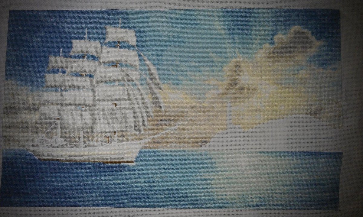 Фрегат вышивка крестом золотое Руно