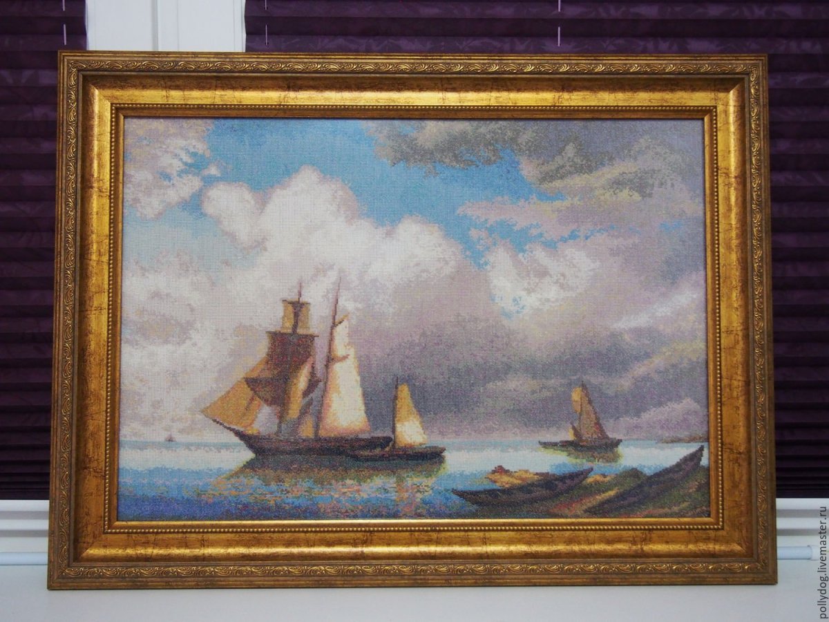 Вышивка крестом парусник золотое Руно