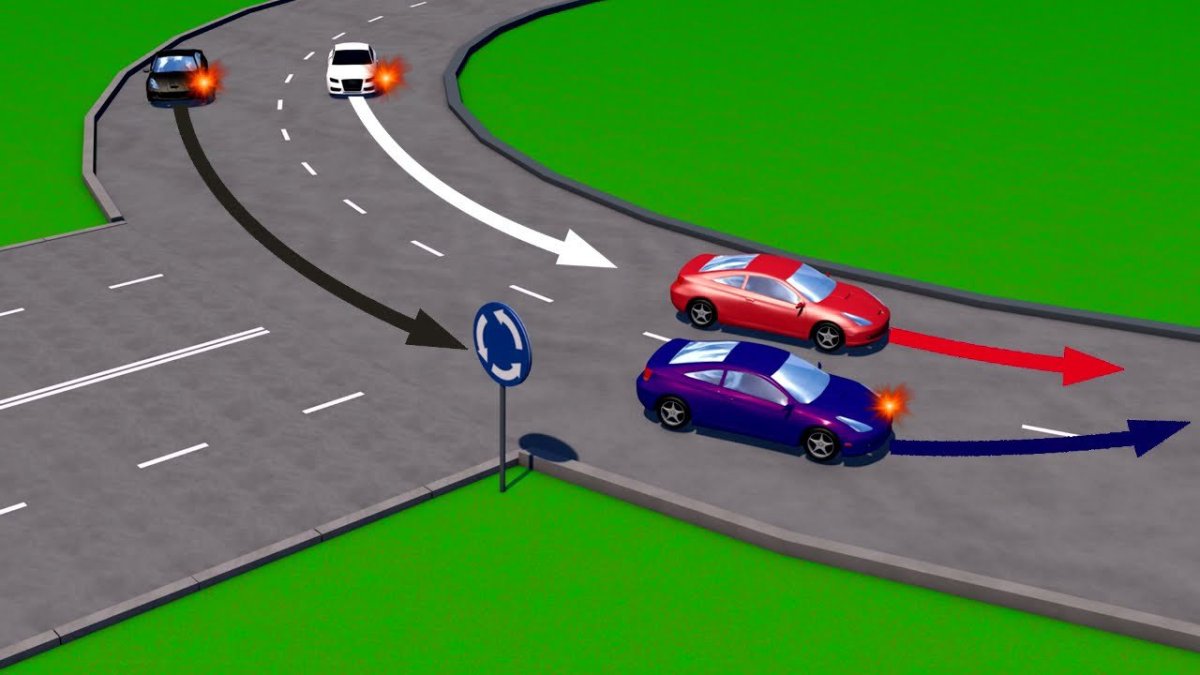 Указатели поворота на круговом движении