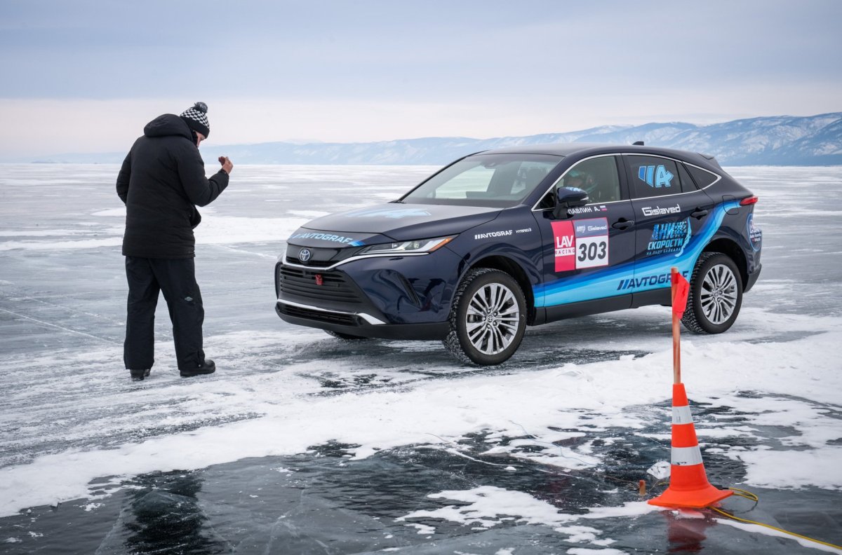 Спортивная машина на льду