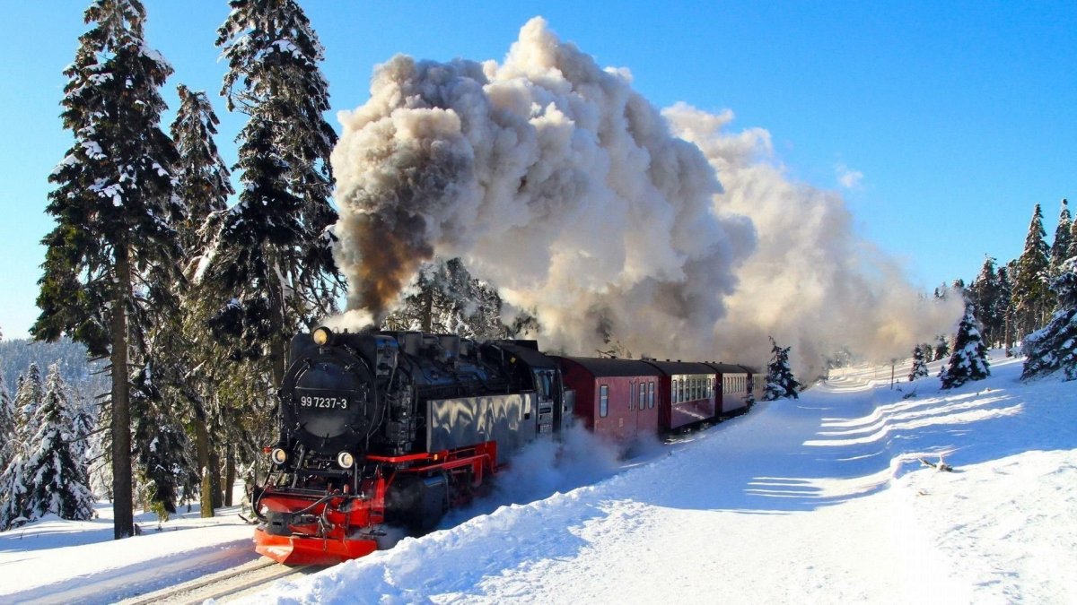 Зимняя Карелия ретропоезд