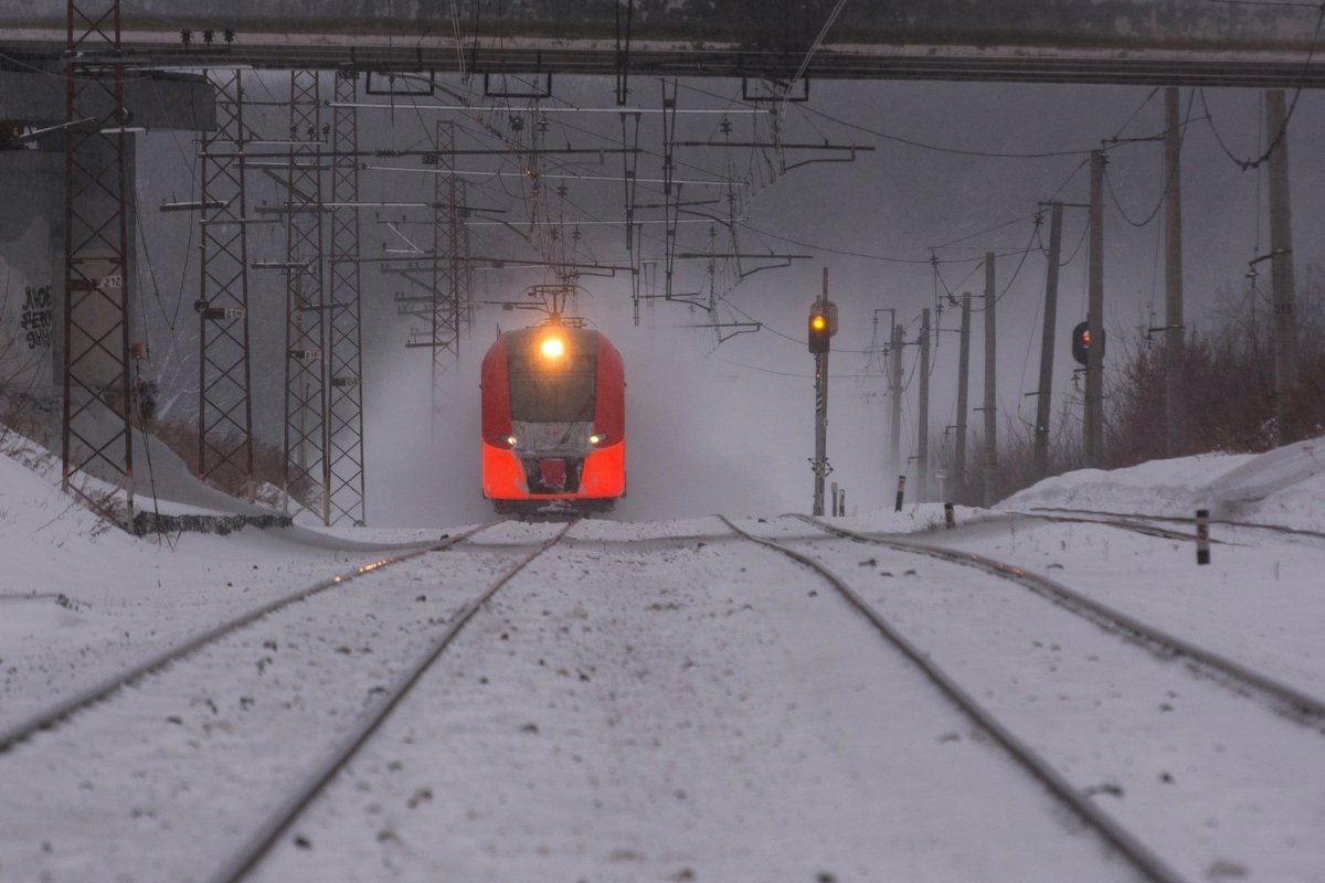 Поезд Ласточка зима