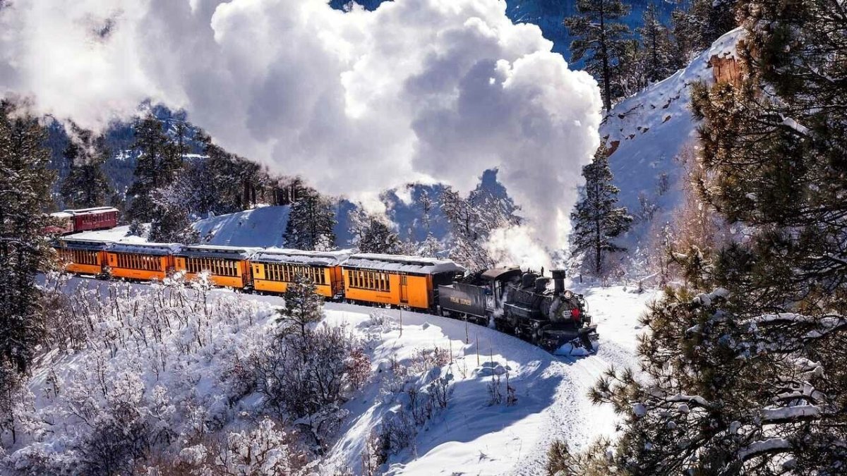 Железная дорога Флом зимой