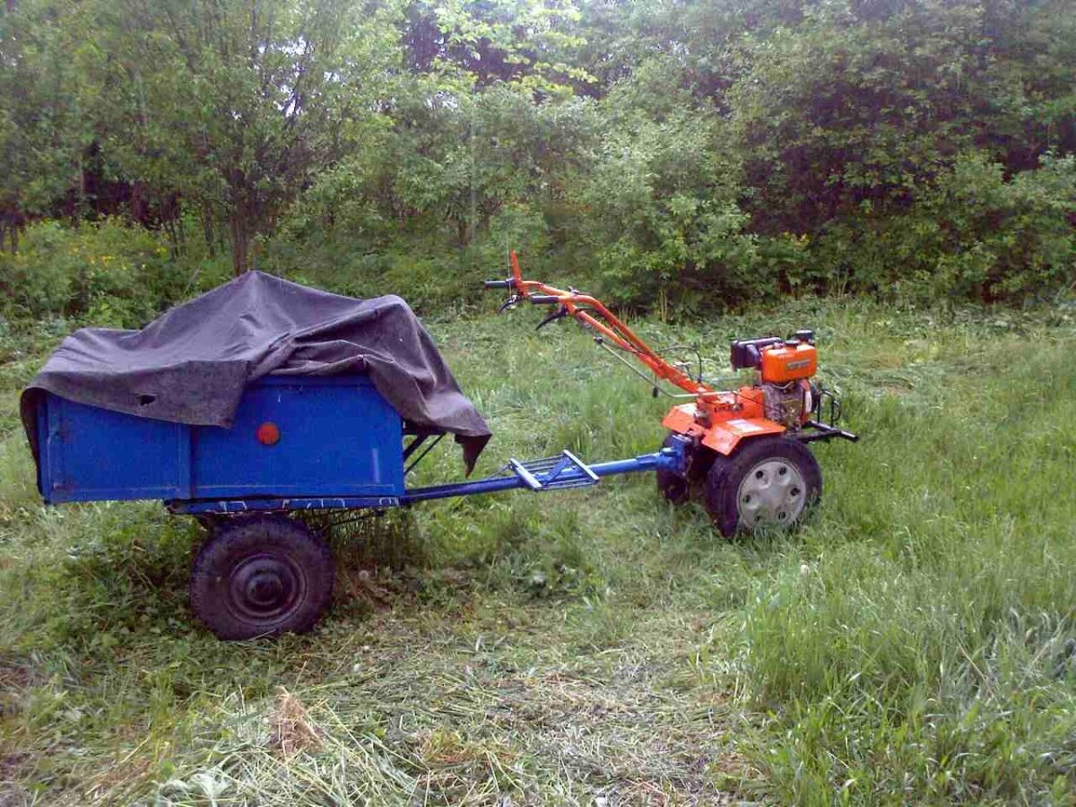 Мотоблок Zubr pritsep с прицепом