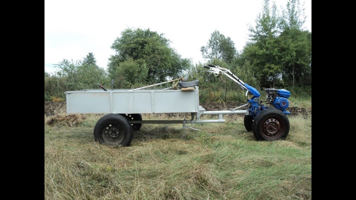 Мотоблок Zubr pritsep с телегой