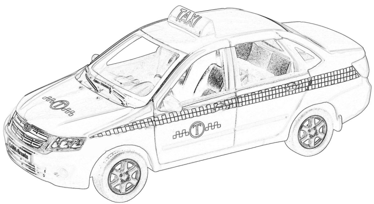 Раскраски машины Лада Гранта сзади