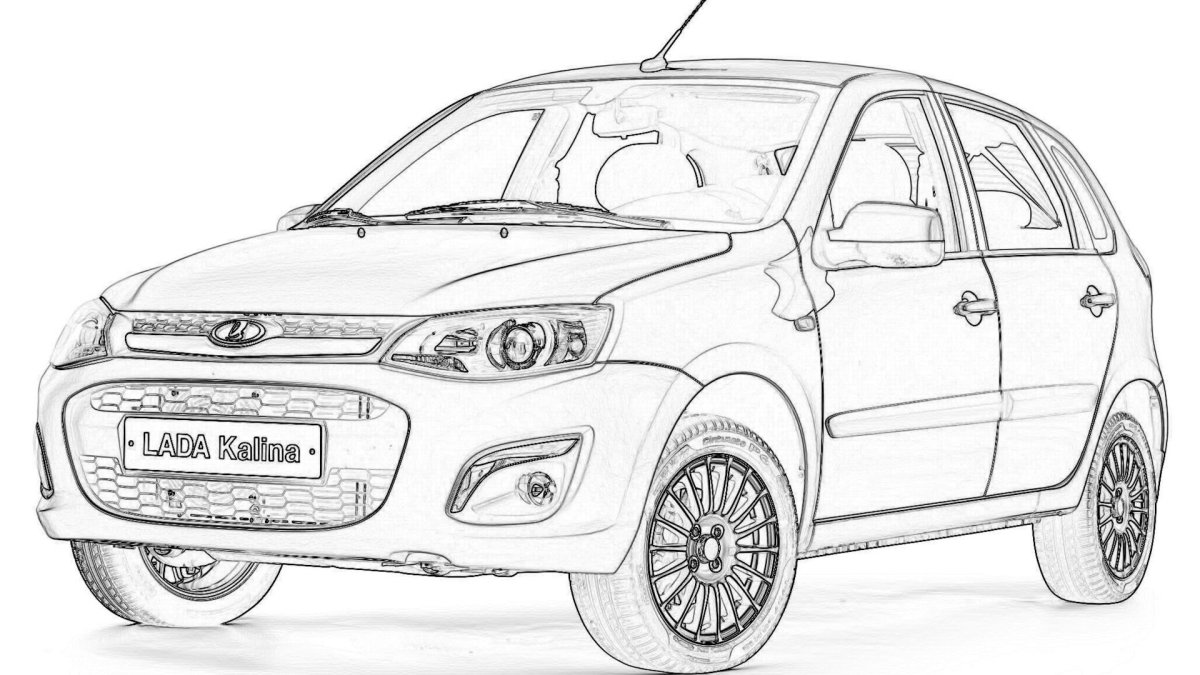 Раскраска машинки Лада Калина