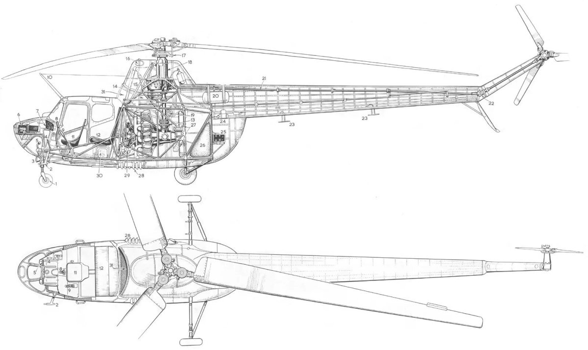 Ми-6 вертолет Компоновочная схема