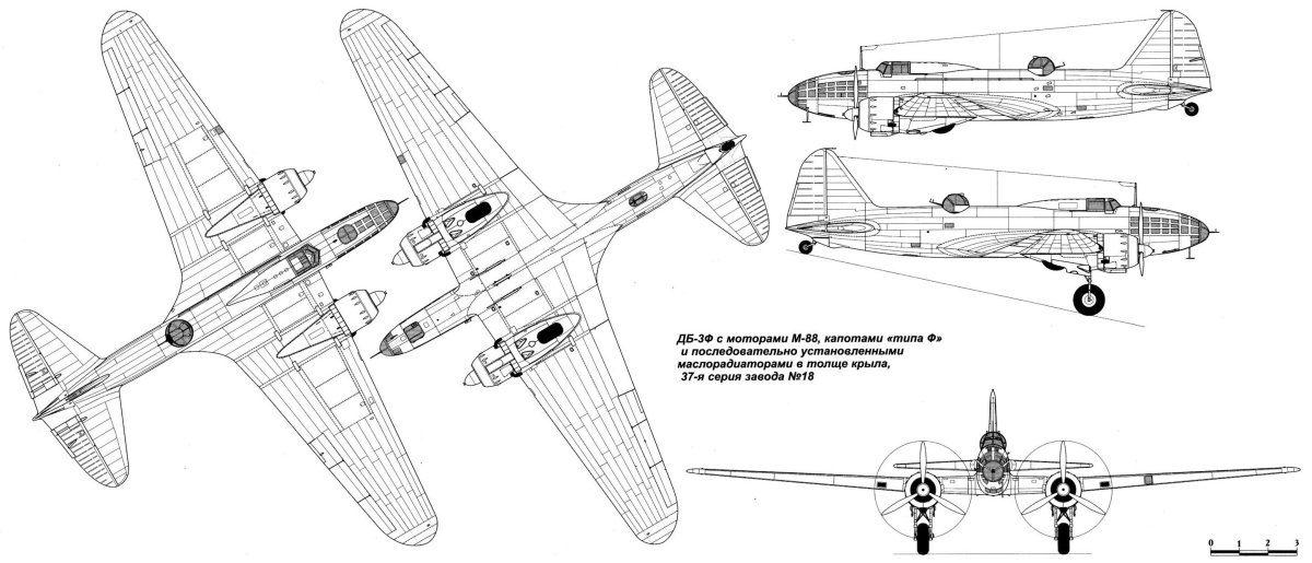 Ил-4 бомбардировщик чертёж
