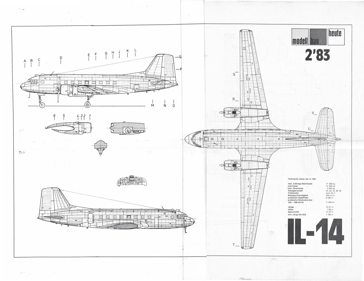 Ил-14 самолёт чертежи