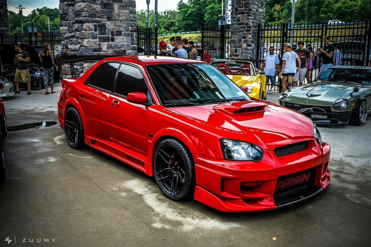 Subaru WRX STI 2004 красный