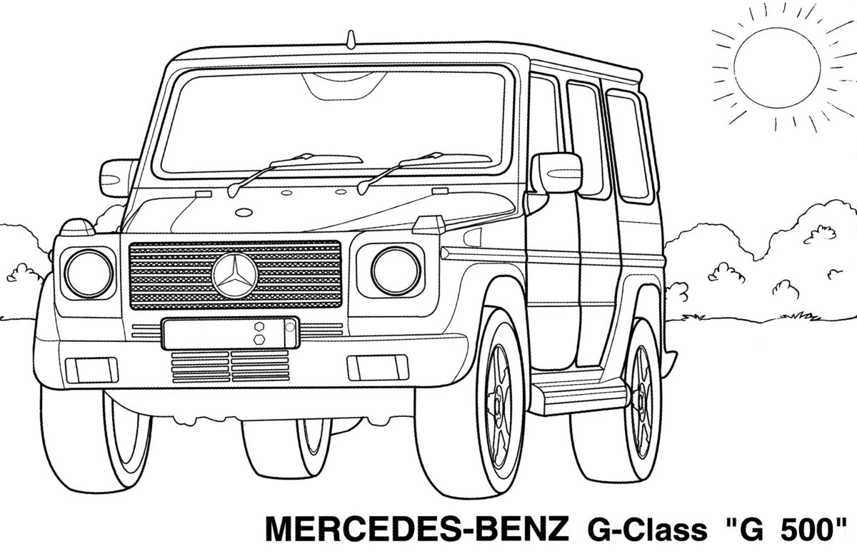 Раскраски машины Мерседес Гелендваген