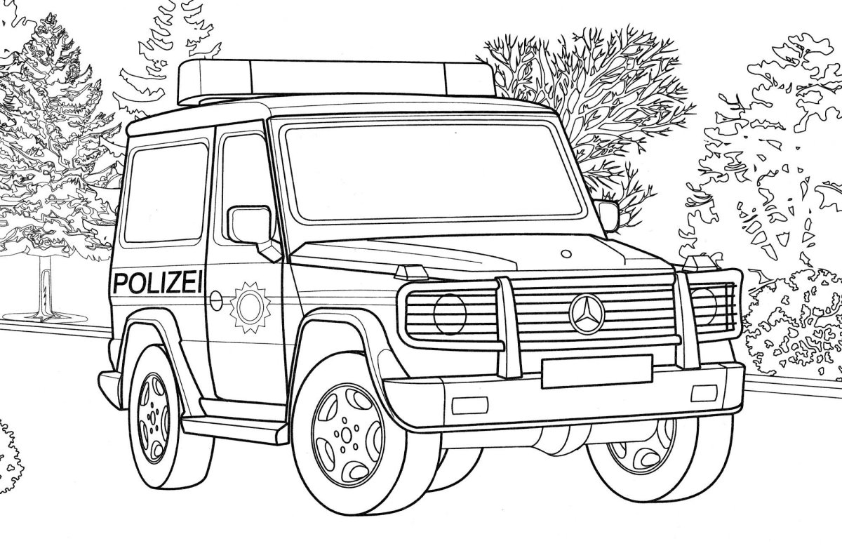 Раскраски для мальчиков Мерседес Гелендваген