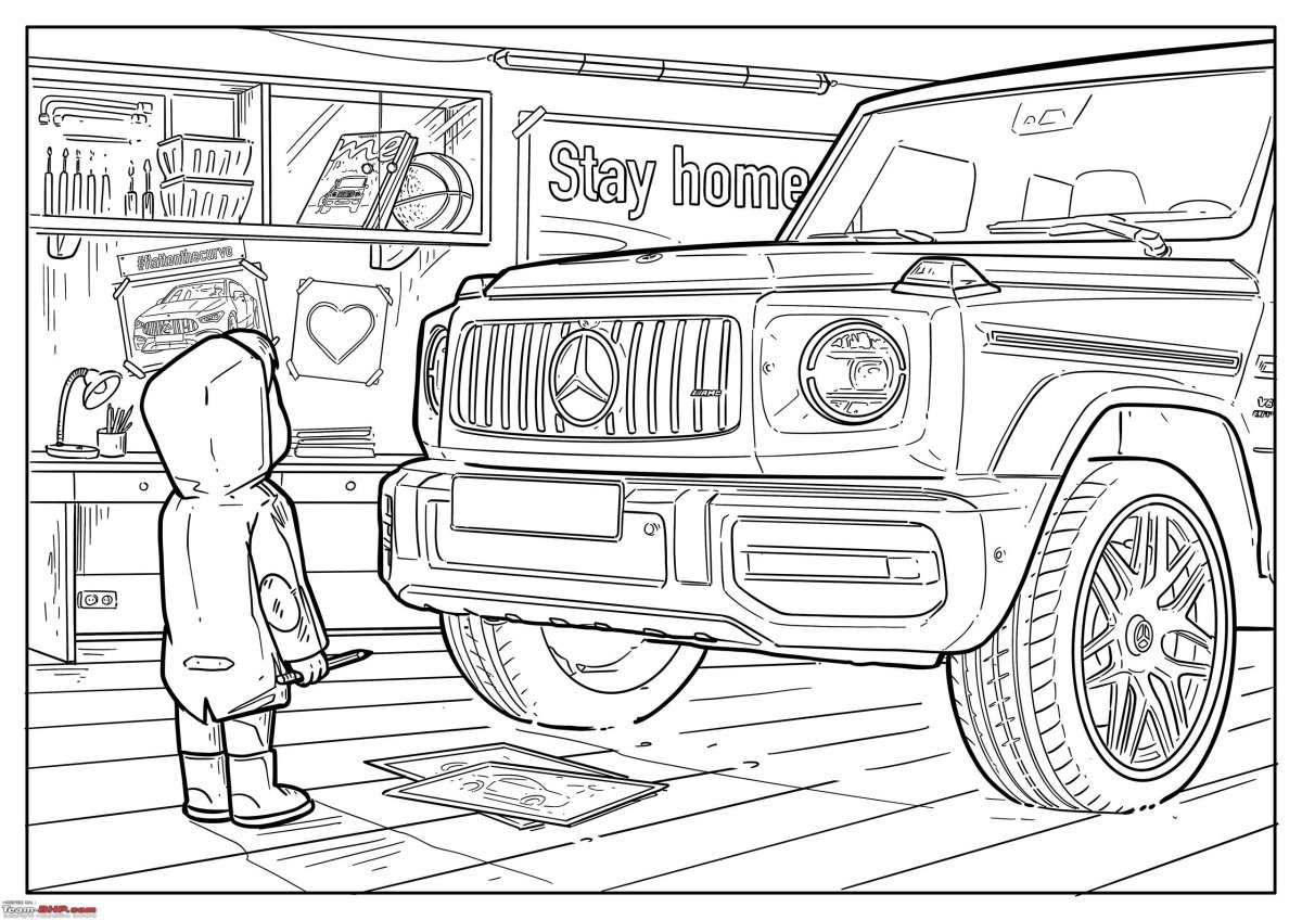 Раскраска Мерседес Гелендваген g63