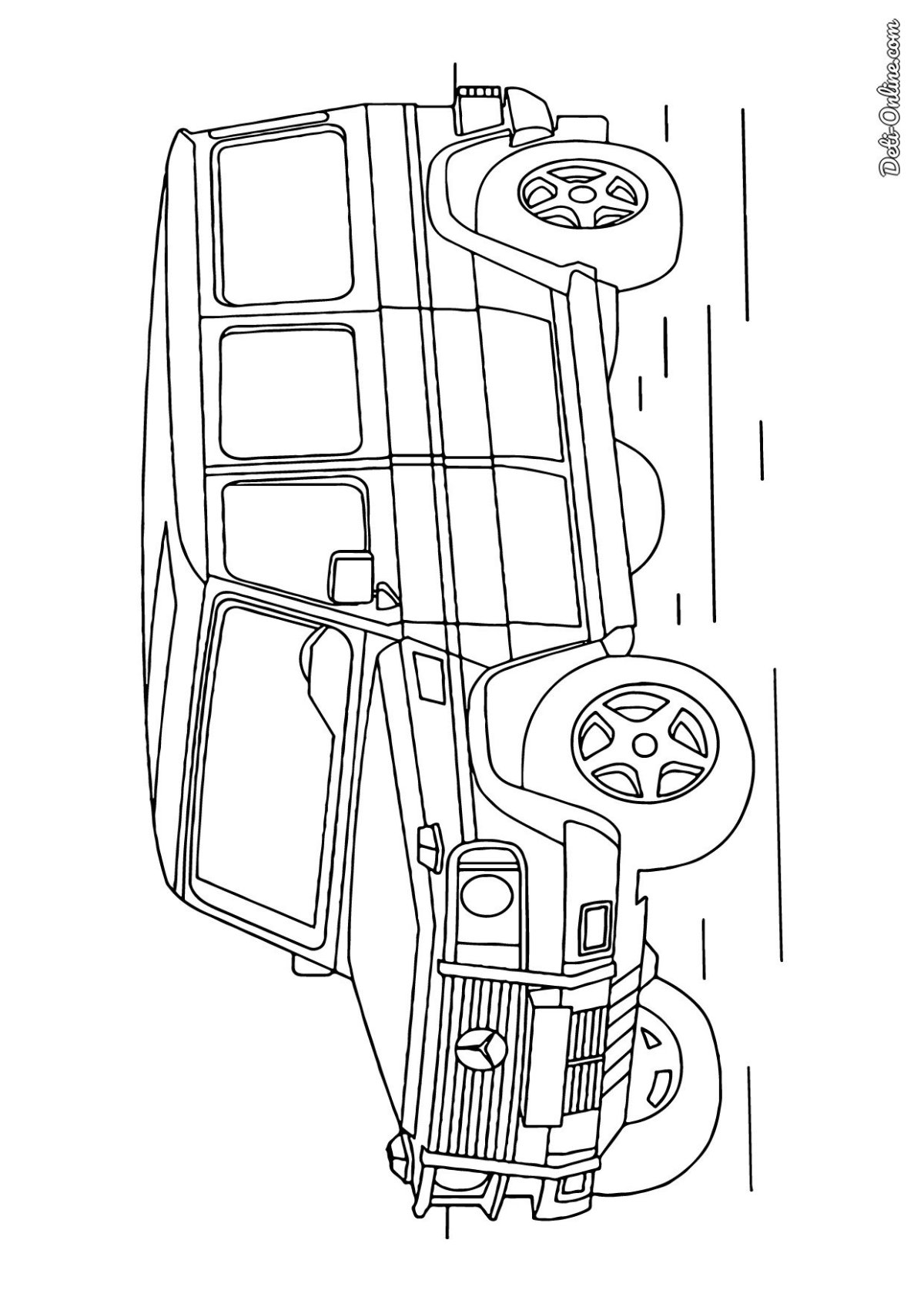 Раскраски для мальчиков машины Мерседес Гелендваген