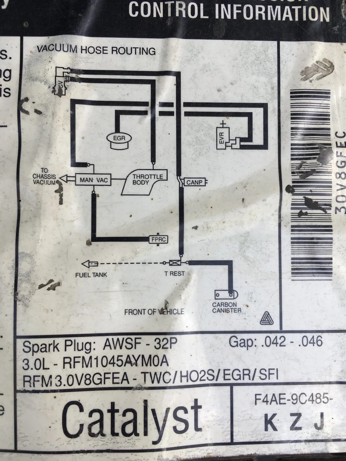Схема вакуумных трубок Форд Таурус 2