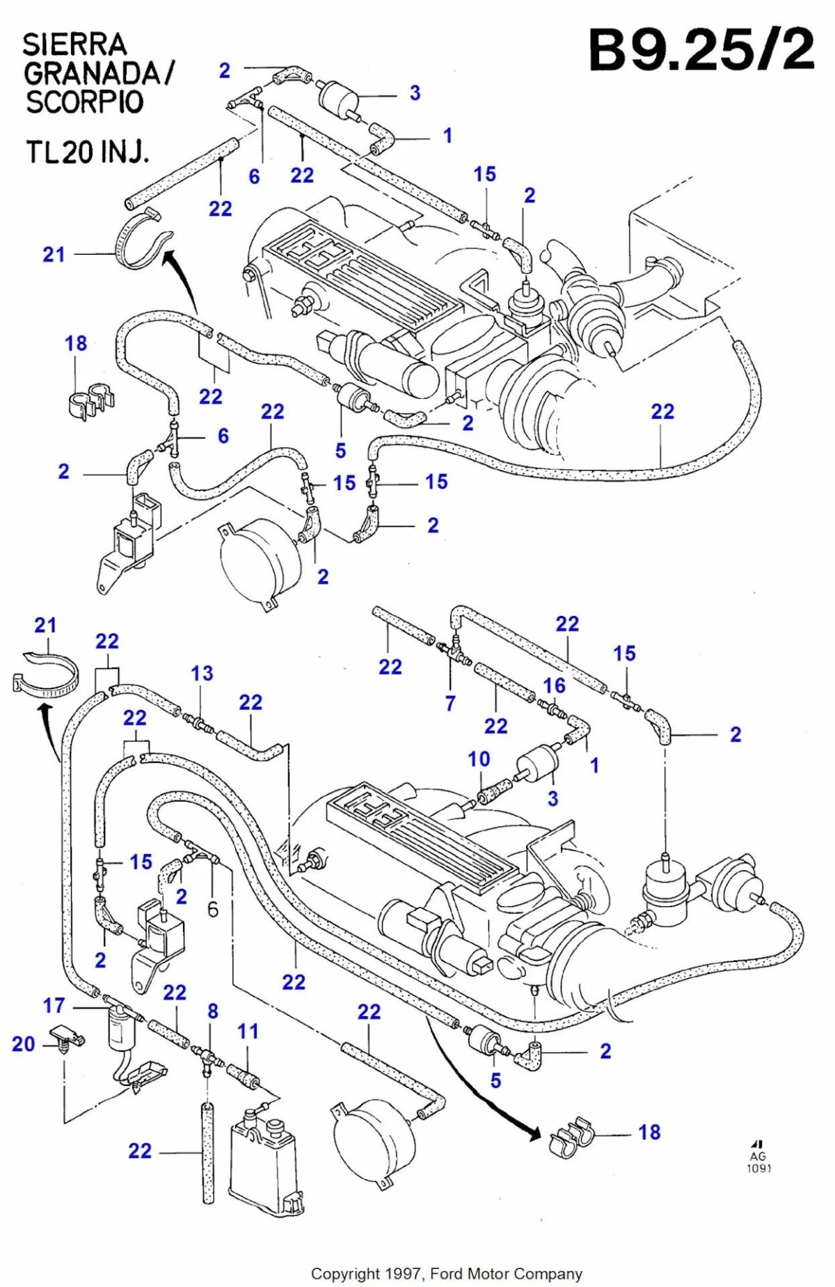 Система охлаждения Ford Sierra 2.0 DOHC