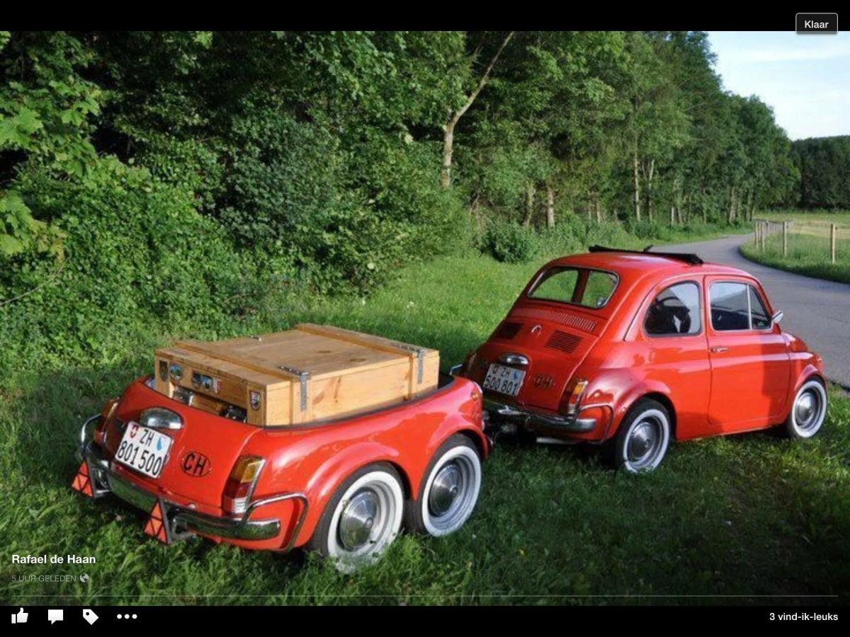 Фиат 500 с прицепом