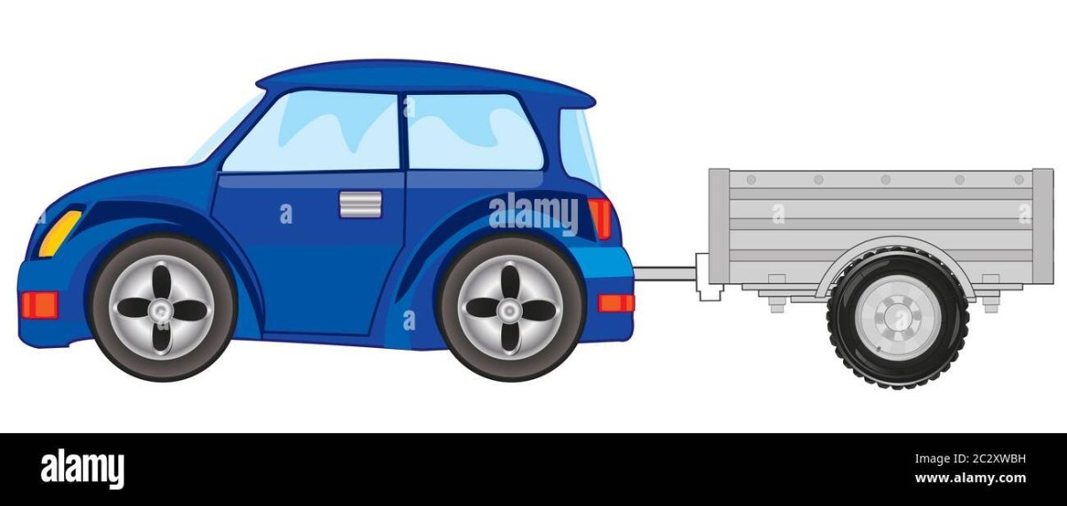 Автомобиль с прицепом вектор