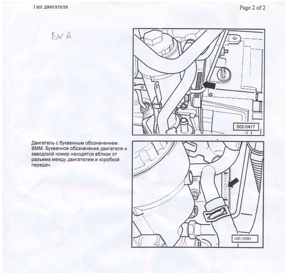 Вин номер двигателя Skoda Octavia 2008г