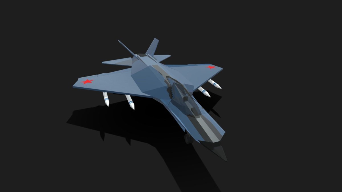 Миг-41 на белом фоне летит вправо