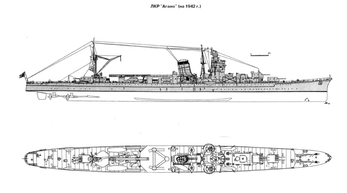 Агано лёгкий крейсер чертежи