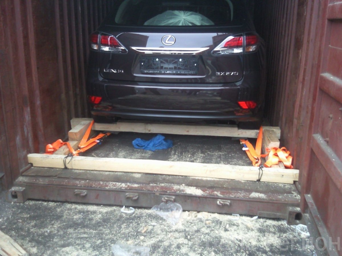 Крепление автомобиля в контейнере