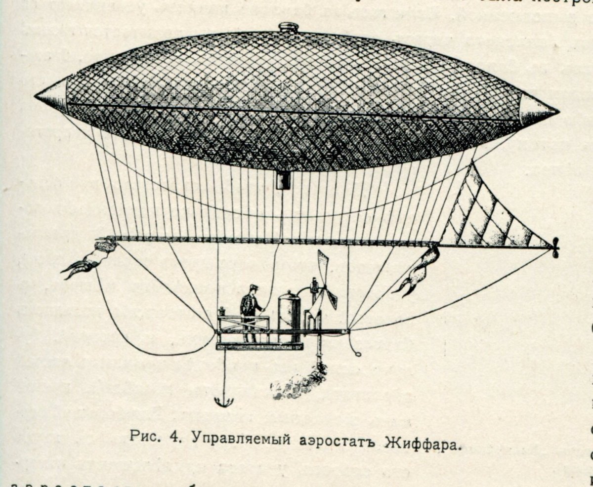 Паровой дирижабль Анри Жиффара 1852 год