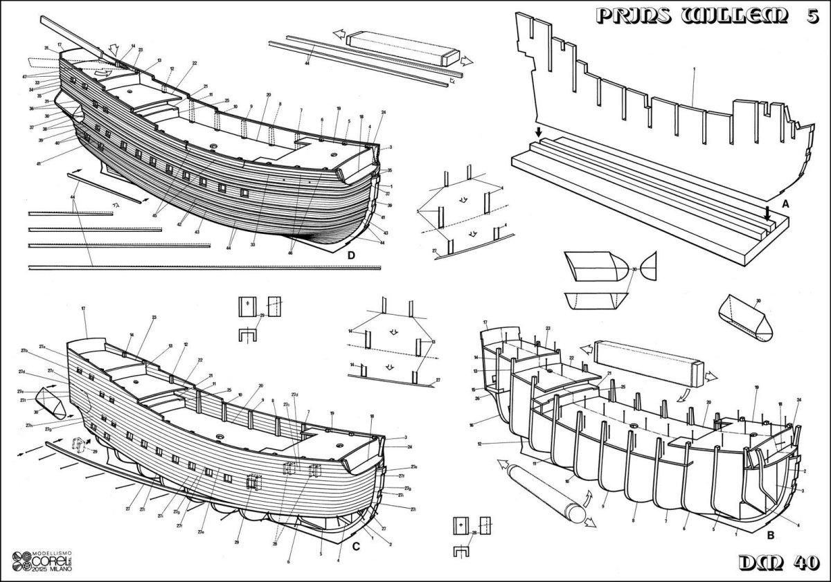 Шпангоуты корабля Васа чертежи