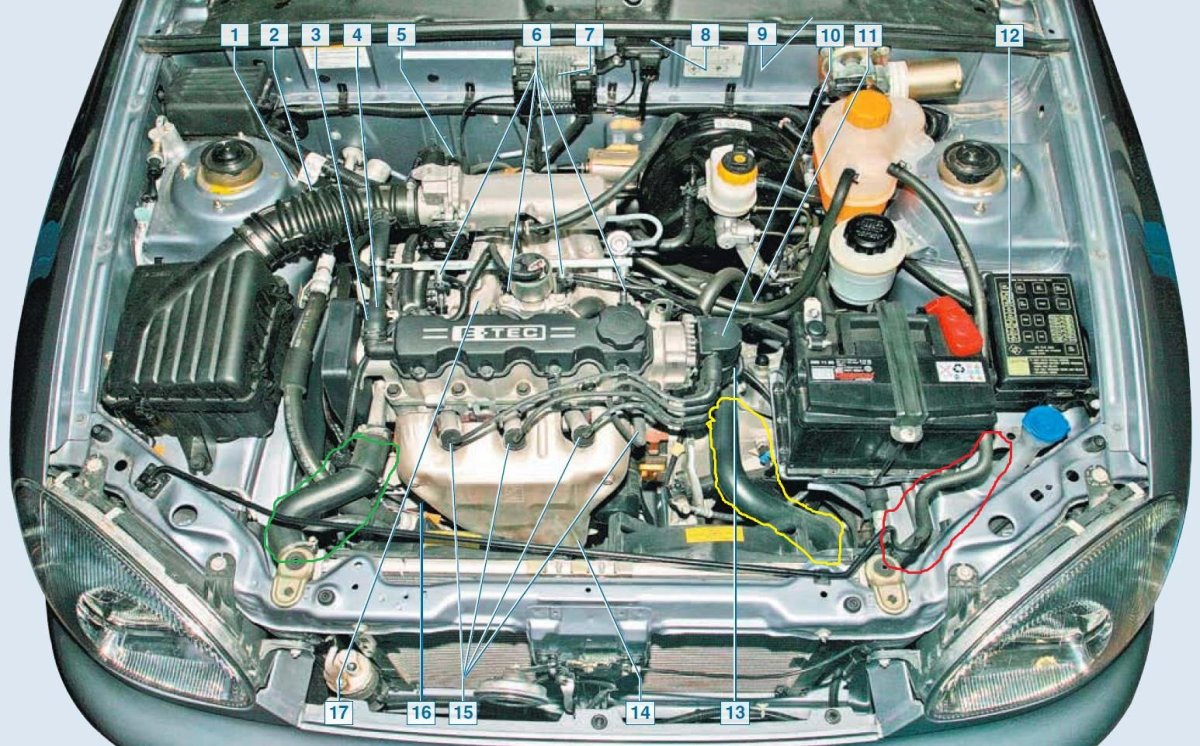 Шевроле Ланос 1.5 под капотом