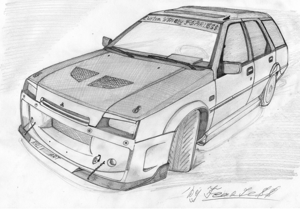 ВАЗ 2109 рисунок для срисовки