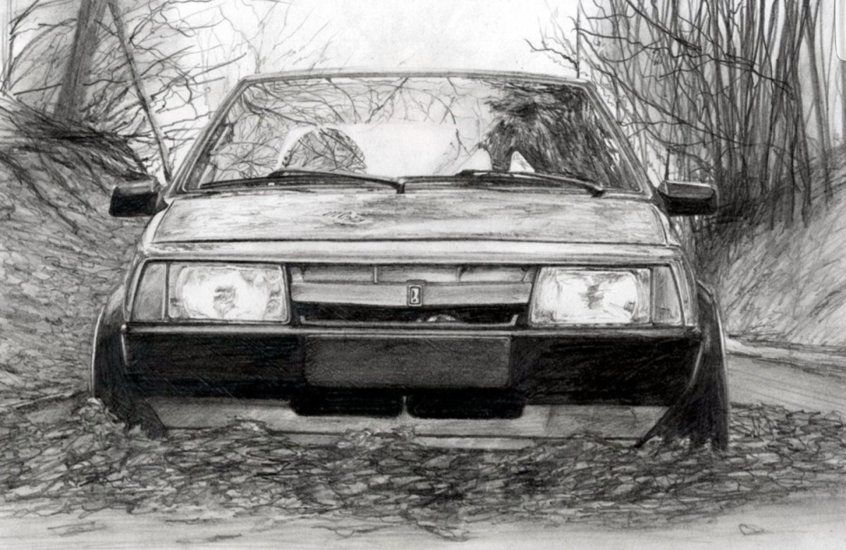 ВАЗ 2109 карандашом