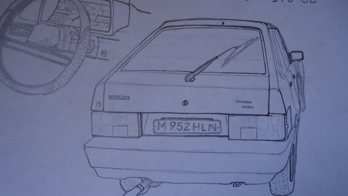 Рисунок ВАЗ 2115 рисунок сзади