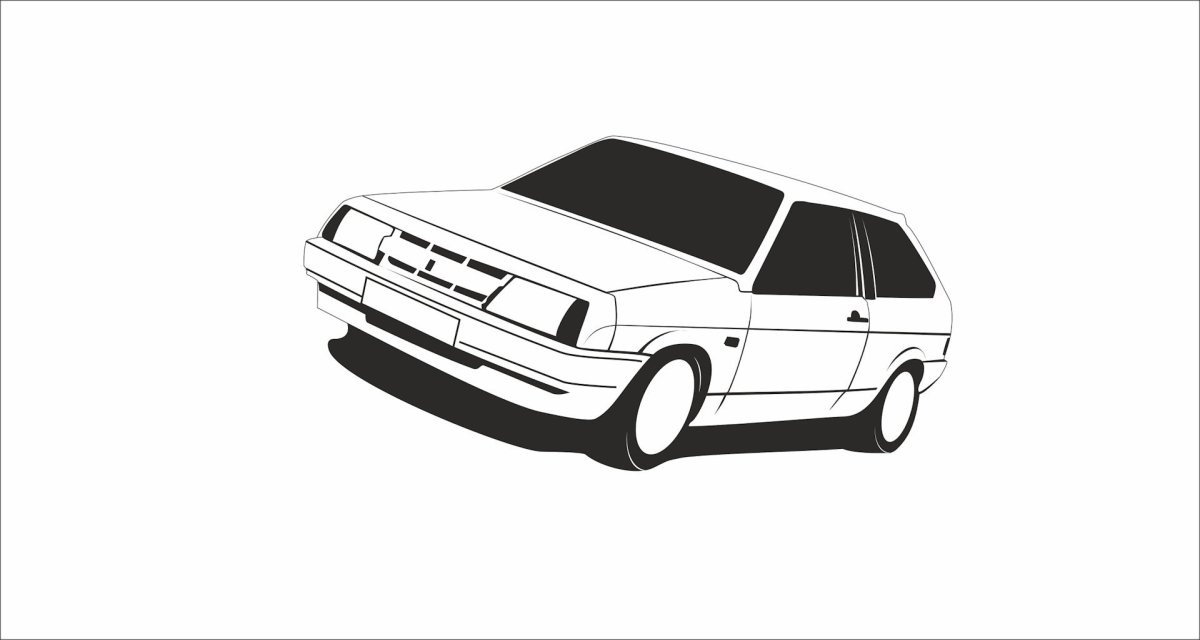 ВАЗ 2109 черно белая