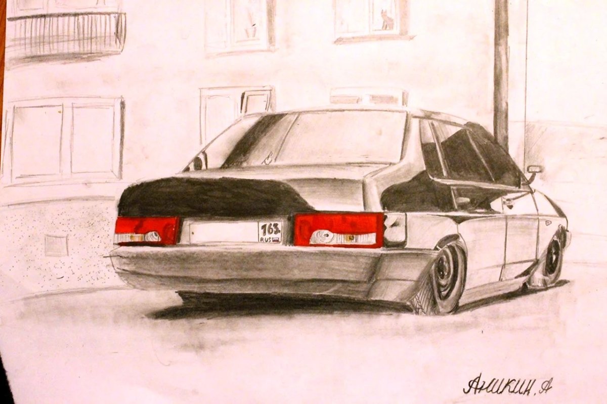 Машина карандашом