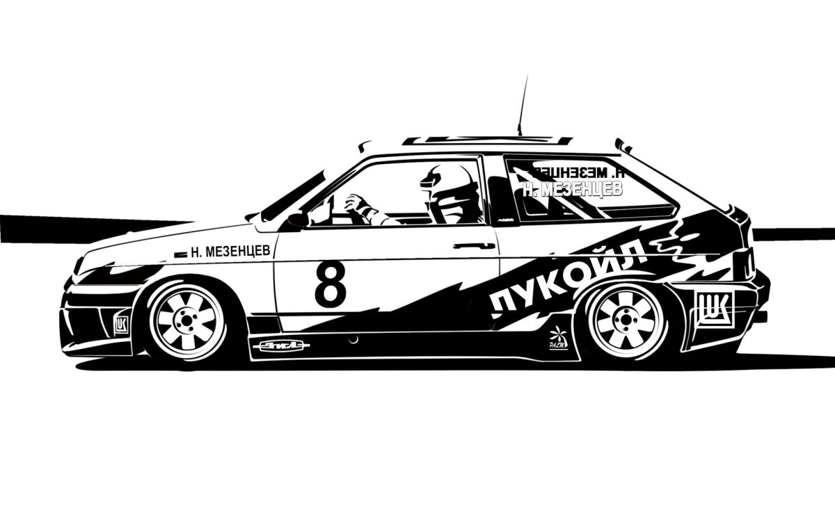 ВАЗ 2108 нарисовать сбоку