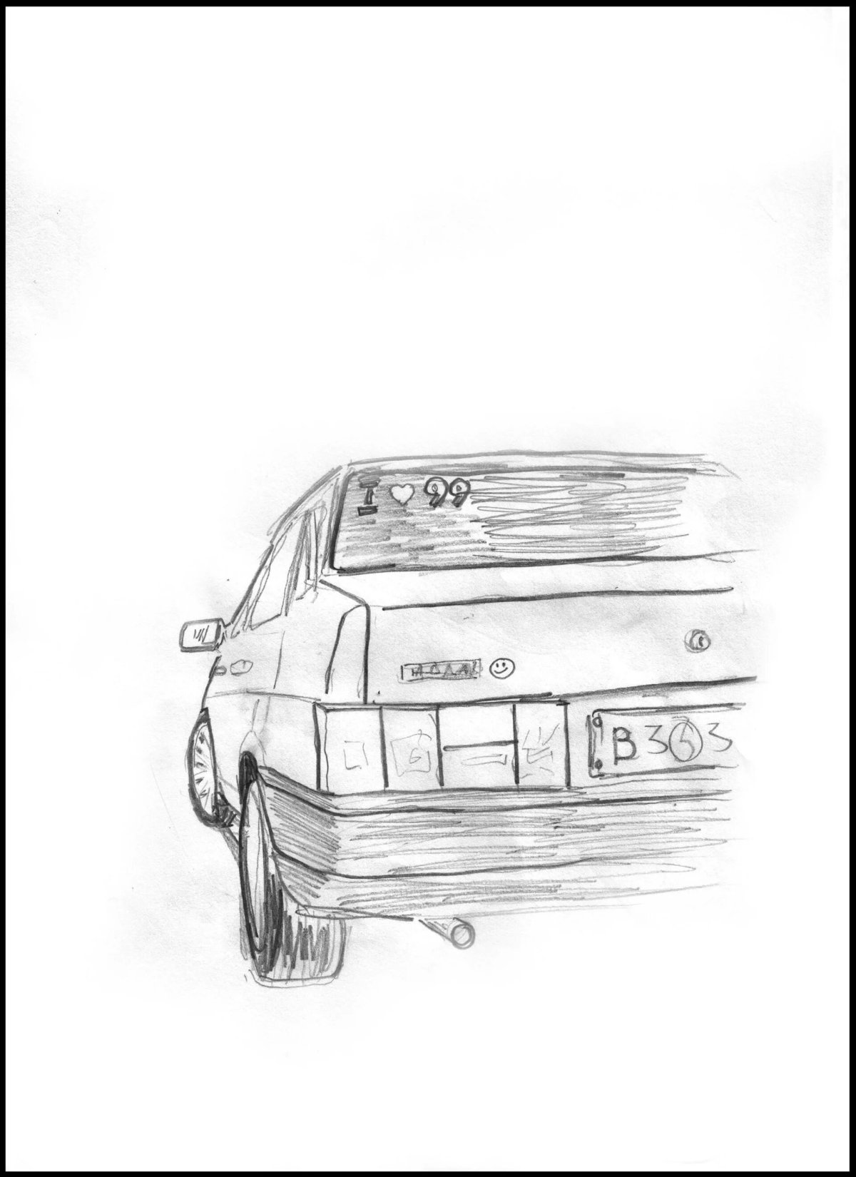 Рисунок ВАЗ 21099 сзади